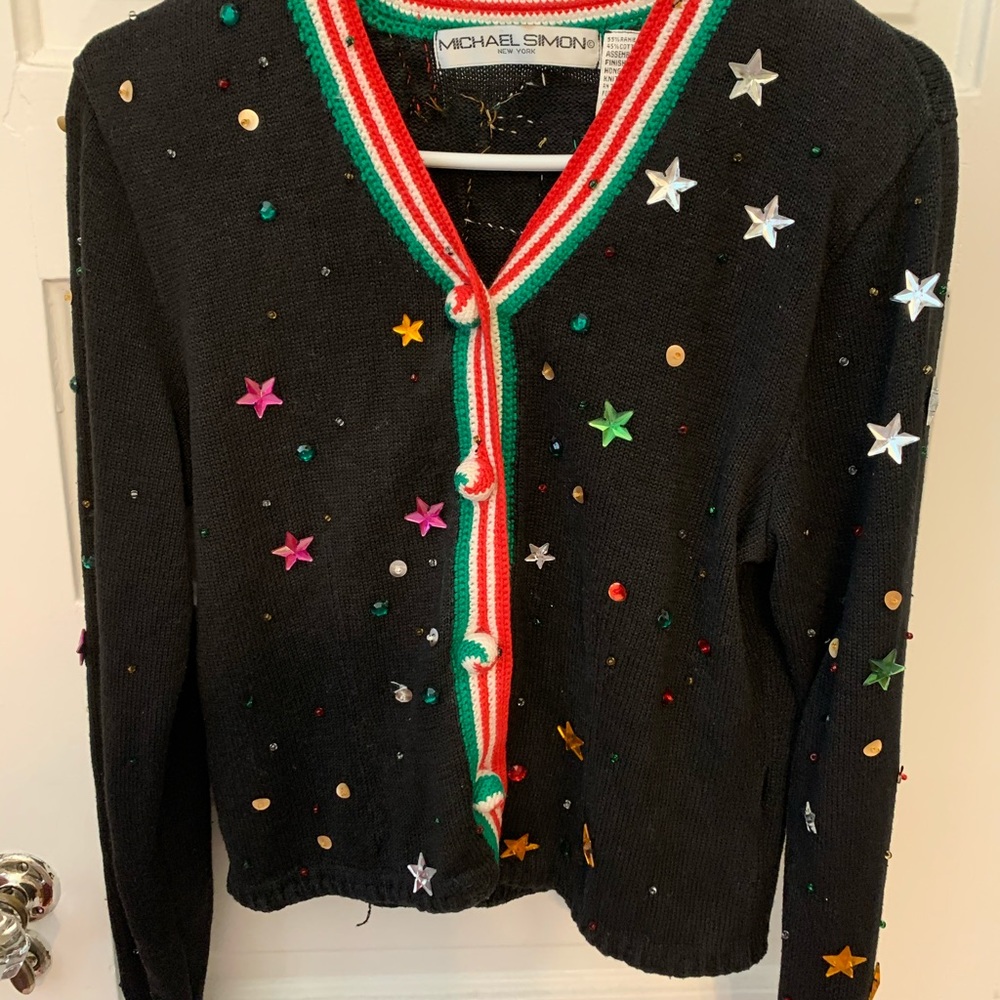 4 Vintage Holiday themed Michael Simon Sweaters